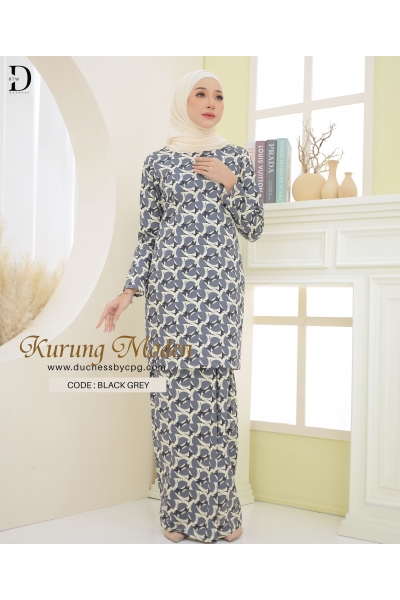 KURUNG MODEN - BLACK GREY